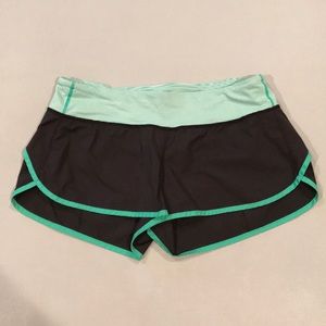 Black and green lulu speed shorts